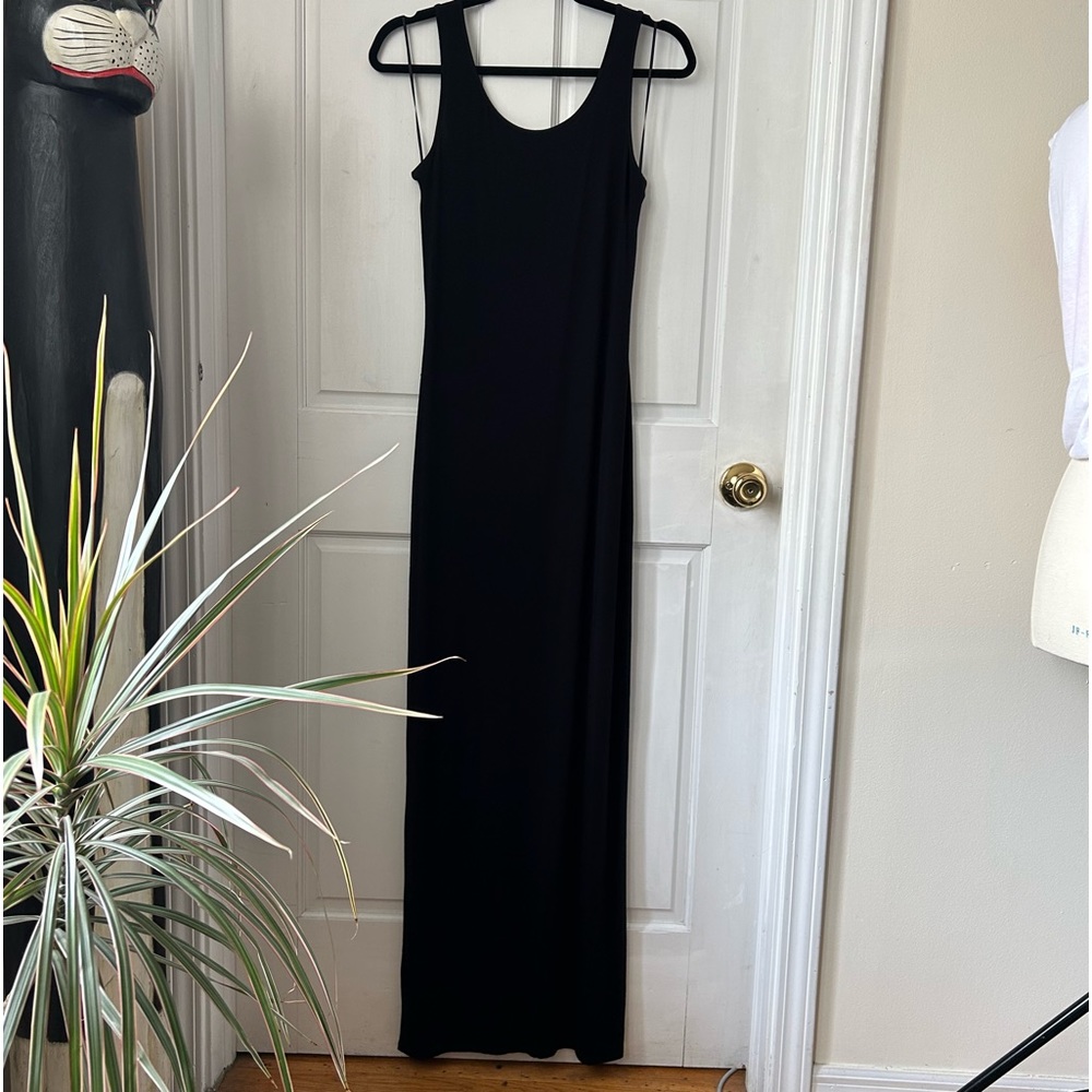 Guess Maxi Bodycon Dress Black Straps Open Back Sexy Effortless Timeless